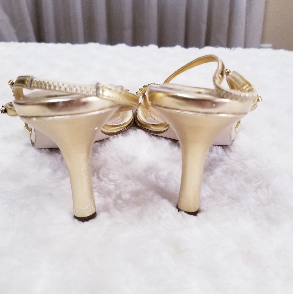 Sam & Libby Rhinestone Gold Heels - Picture 3 of 6